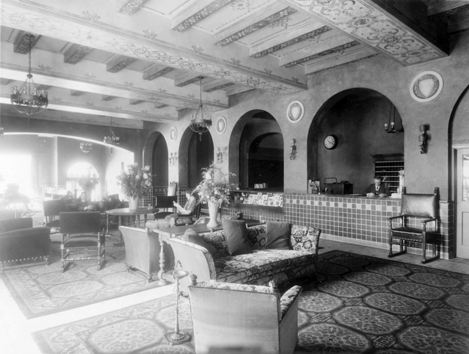 a room with a couch and a table
