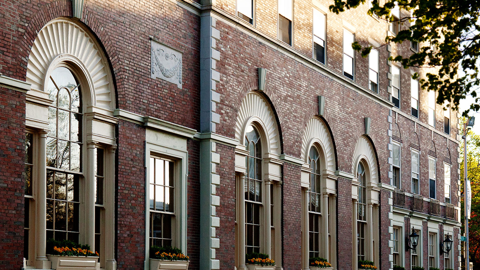 a building with many windows