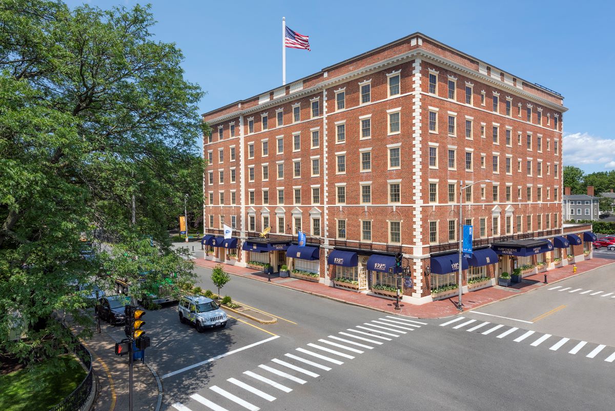 a building with a flag on top of it