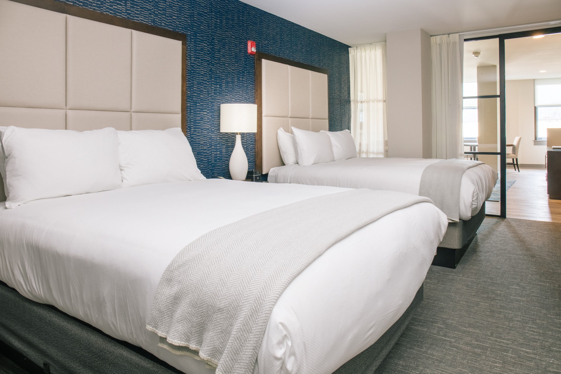 a room with two beds