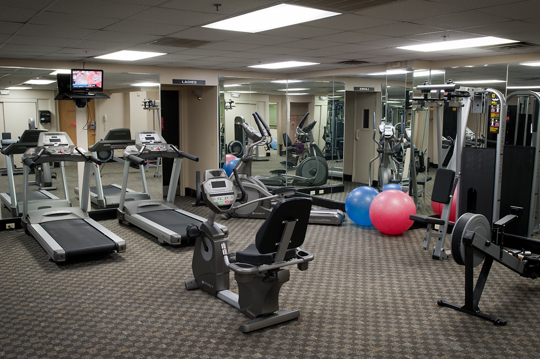 a room with exercise equipment
