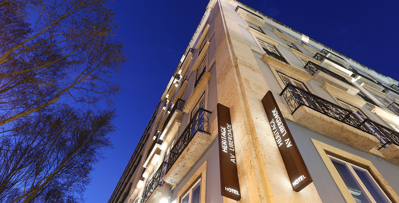 a building with signs on the side