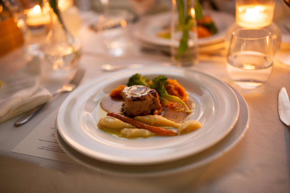 a plate of food on a table