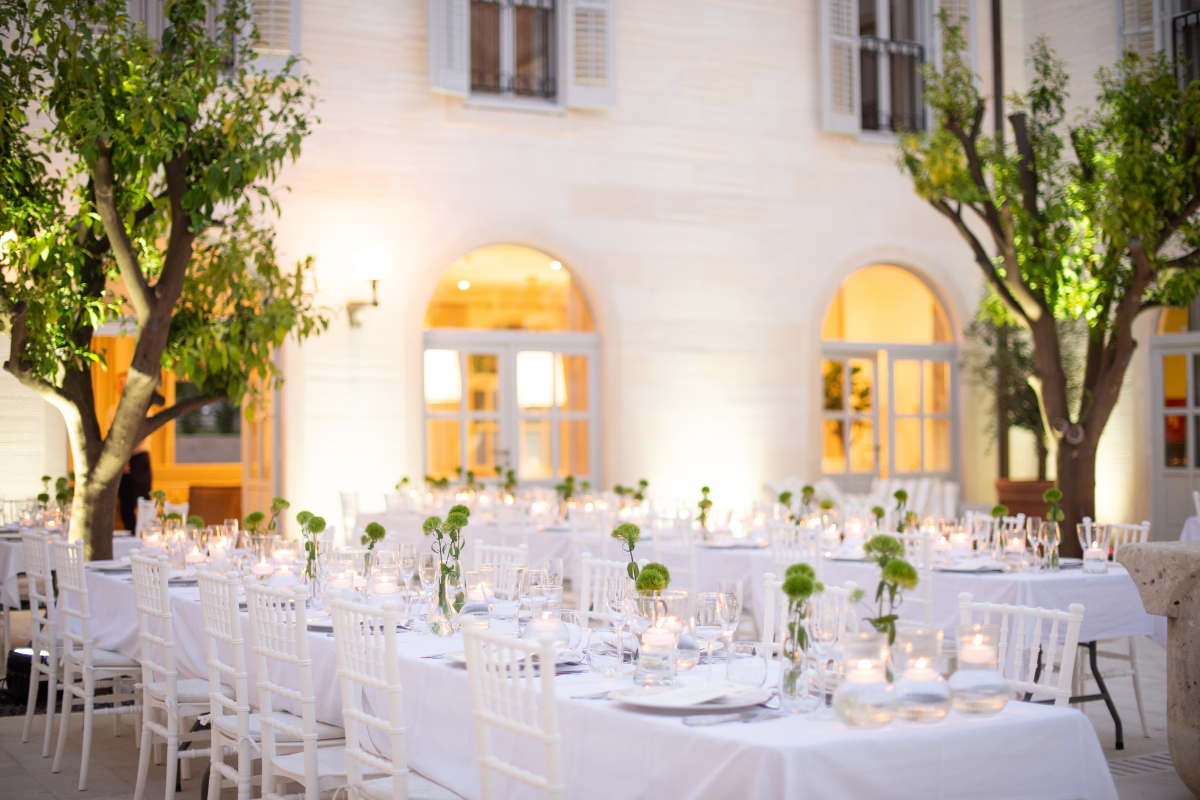 a table set for a dinner party