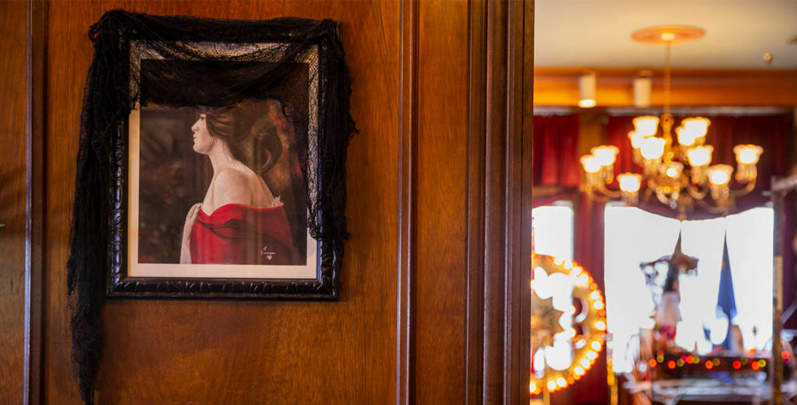 a framed picture on a wall
