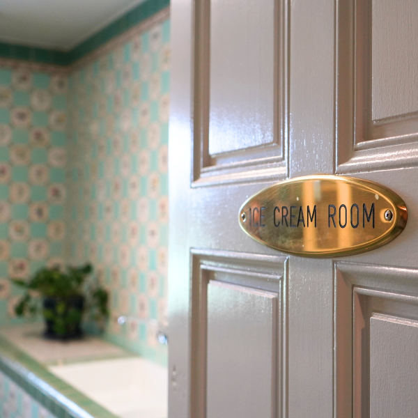 a door with a sign on it