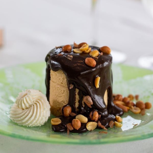 a dessert on a plate