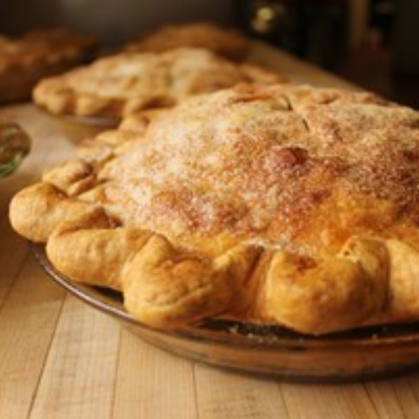 a pie on a table