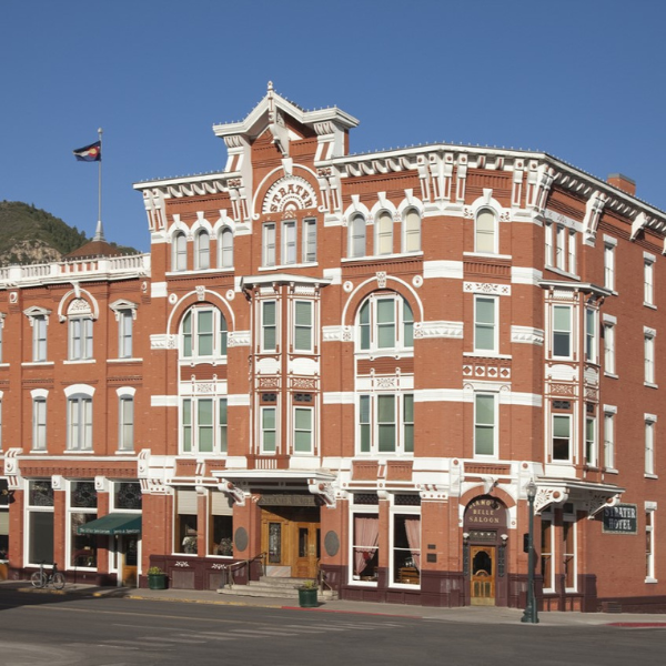 a building with a flag on the side