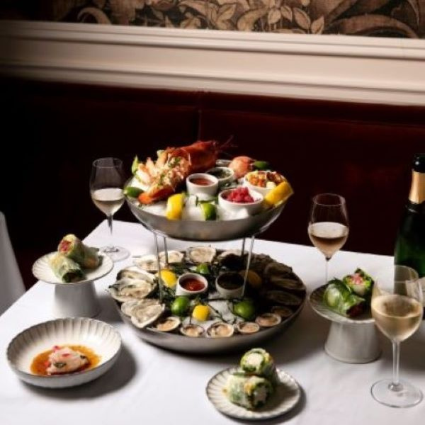 a table with food on it