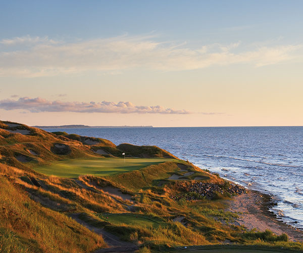 a golf course on a beach