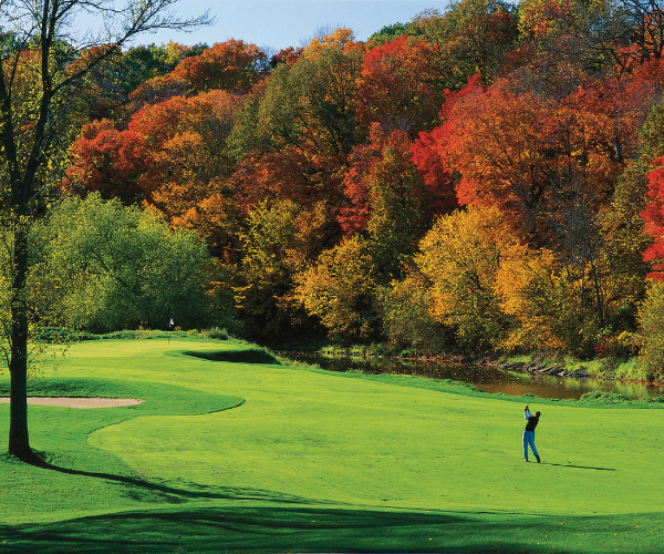 a person on a golf course