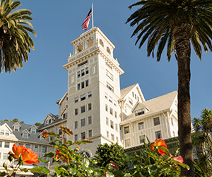 a building with a flag on top