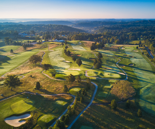 aerial view of a golf course