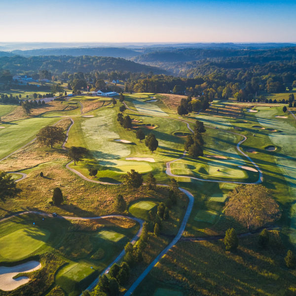 aerial view of a golf course