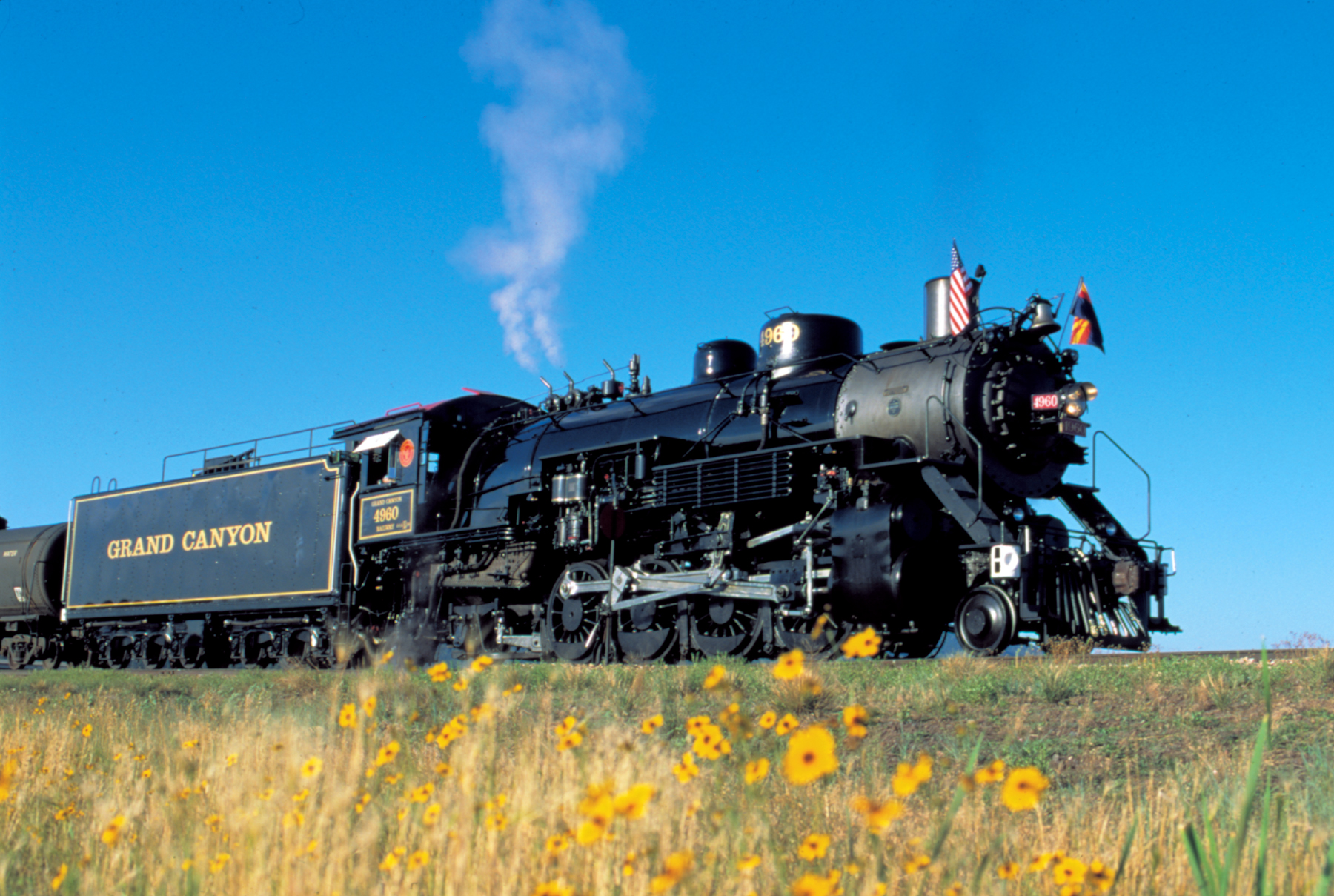 a black train on a track