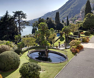 a fountain in a garden