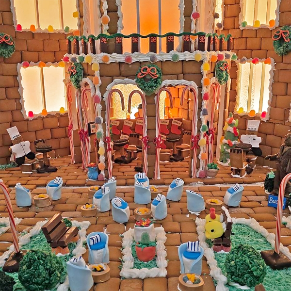 a gingerbread house with a gingerbread house and a gingerbread house