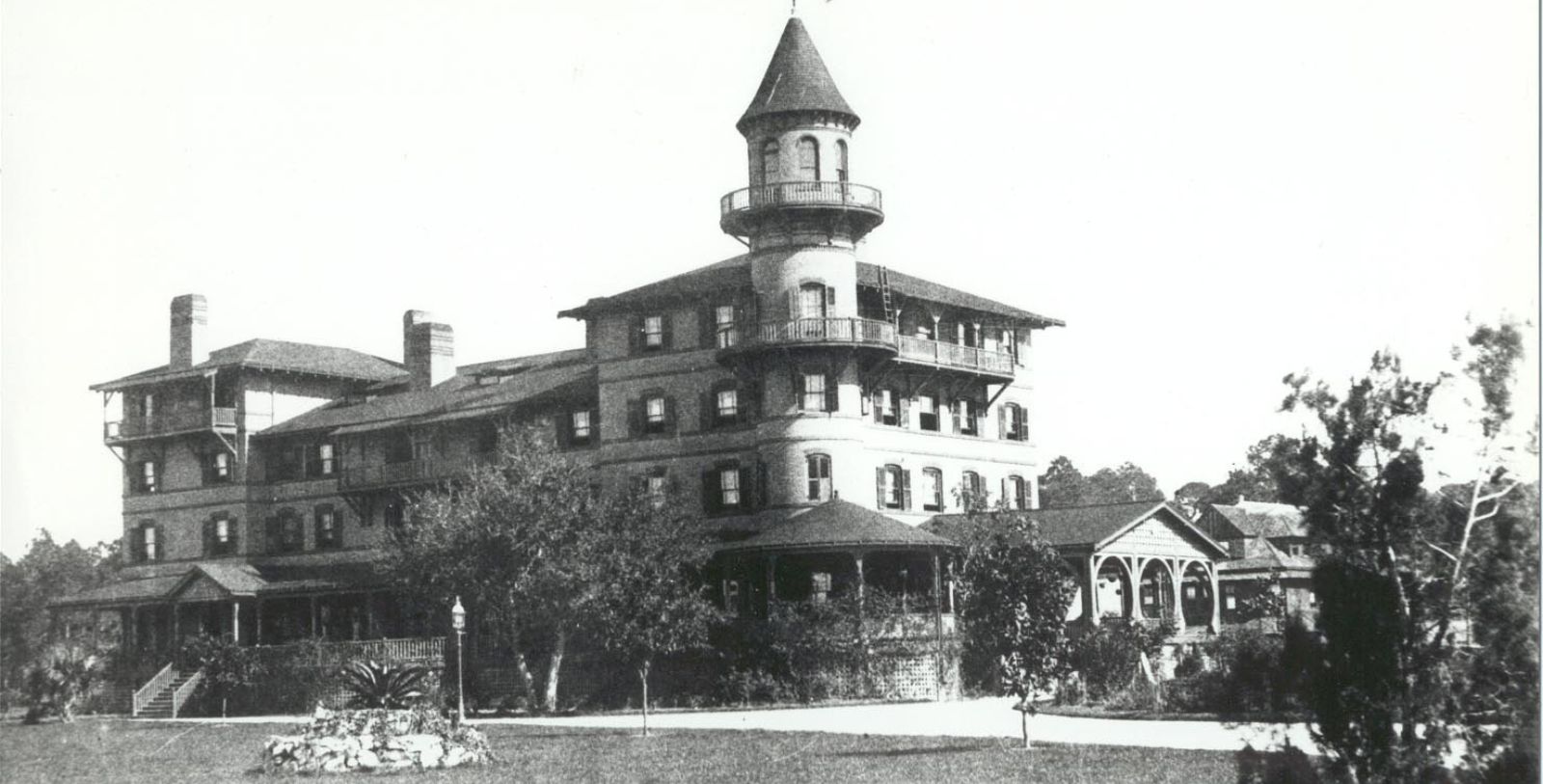 a large building with a tower