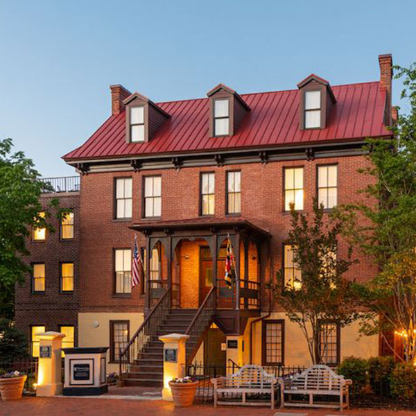 a building with a red roof