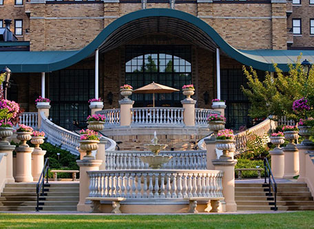 a fountain in front of a building 10