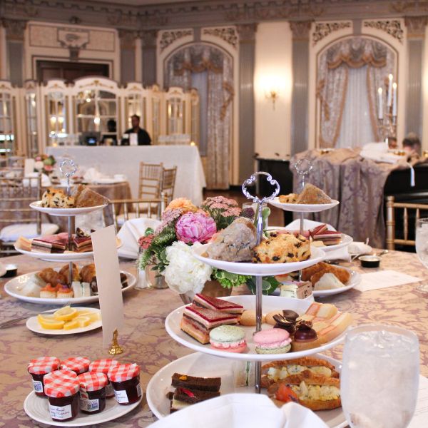 a table with food on it