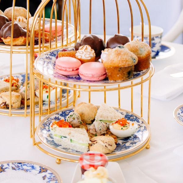 a tray of pastries on a table