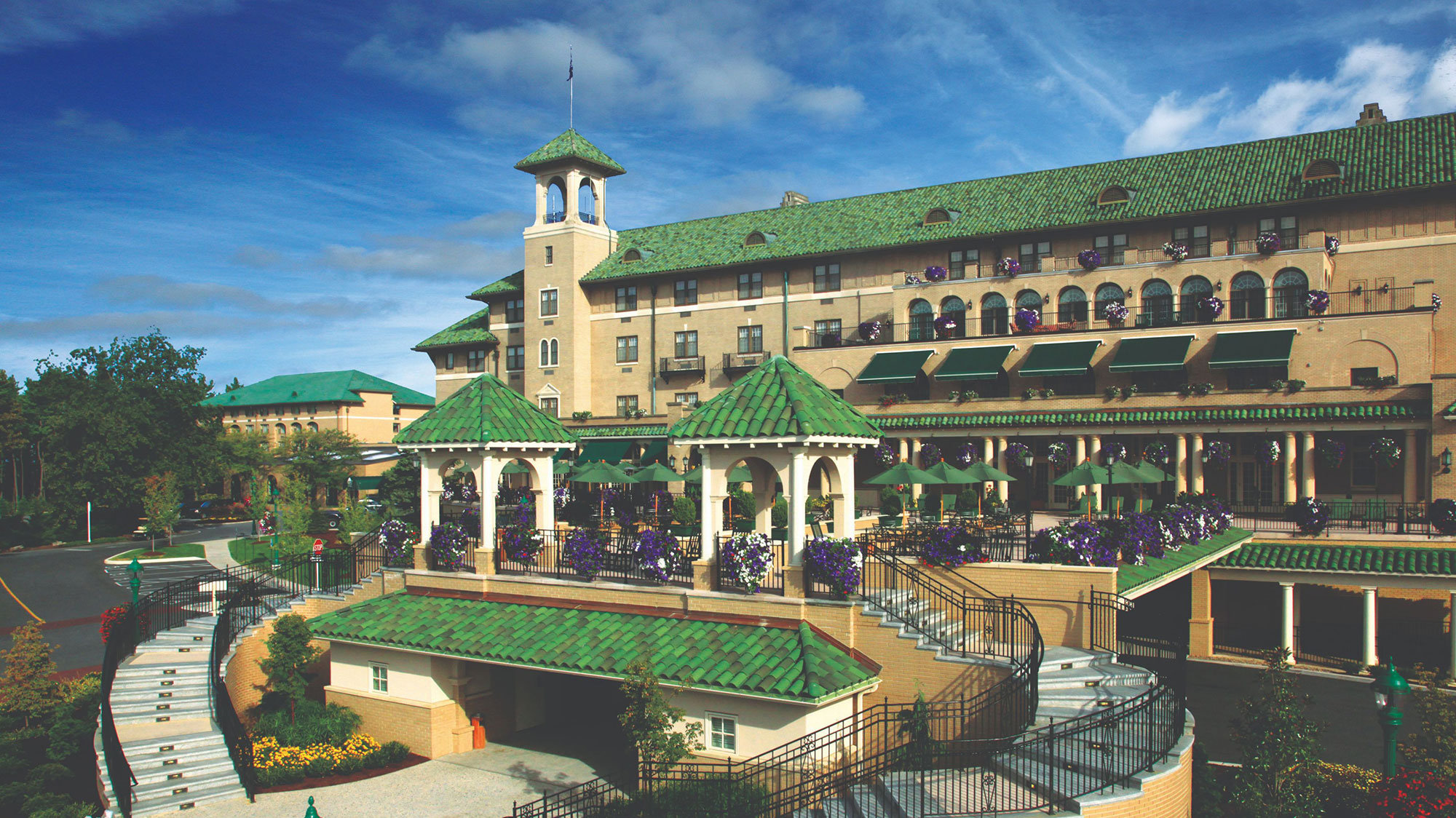 The Hotel Hershey with green roofs and stairs 9