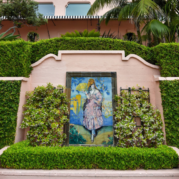 a wall with a painting on it