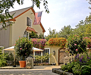 a house with a flag on the roof