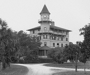 a large building with a tower