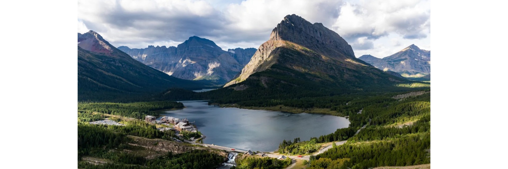 a lake surrounded by mountains