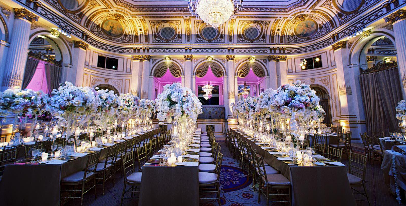 a long table set for a wedding reception 1