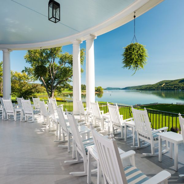 a white chairs on a porch