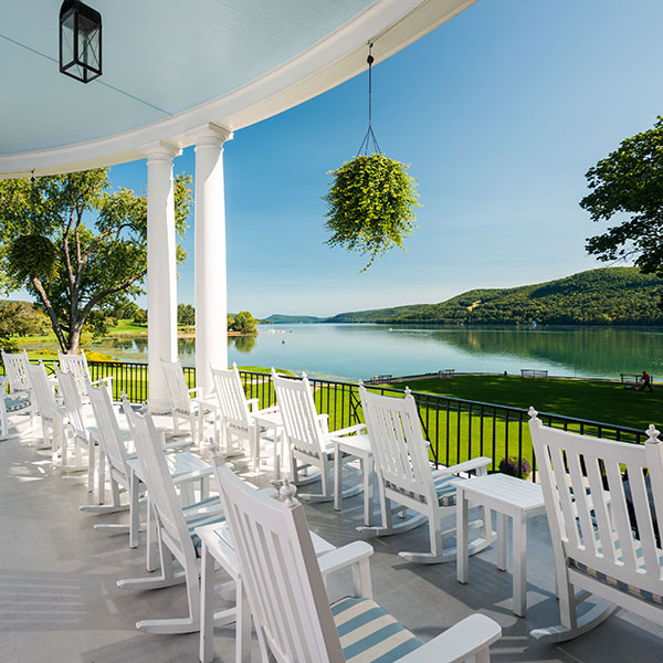 a white chairs on a porch