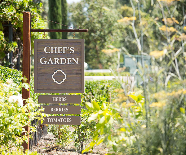 a sign in a garden