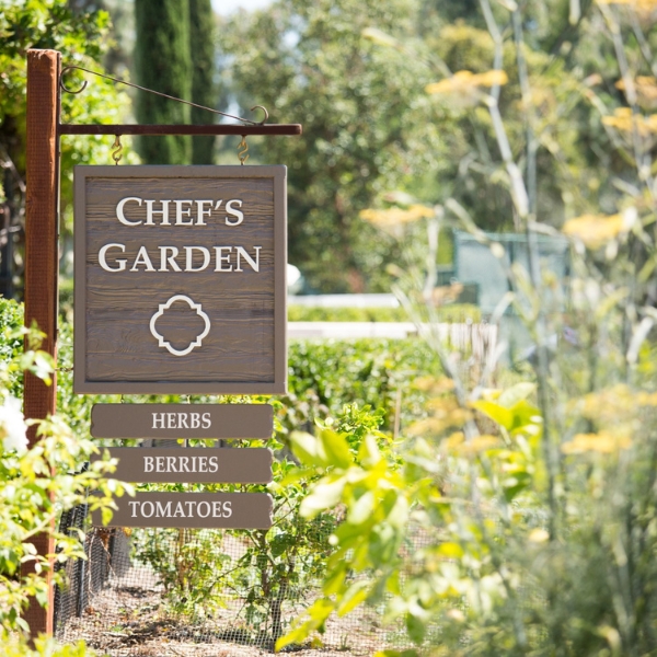 a sign in a garden