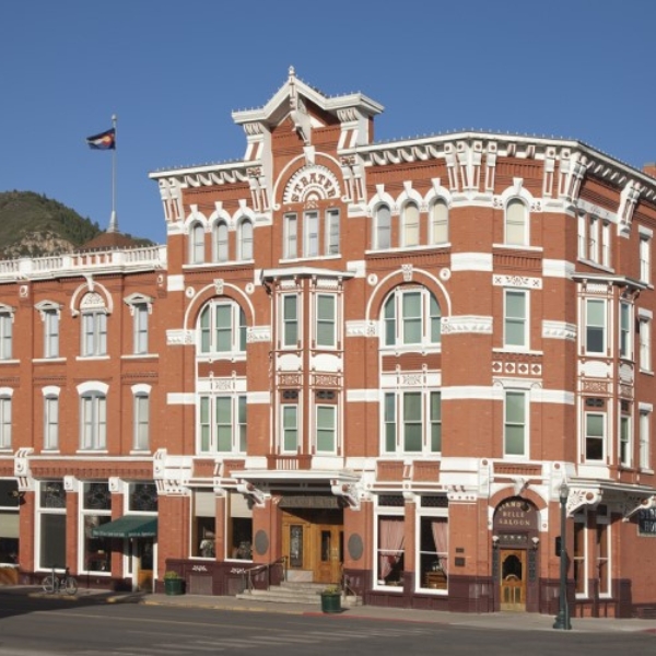 a building with a flag on the roof