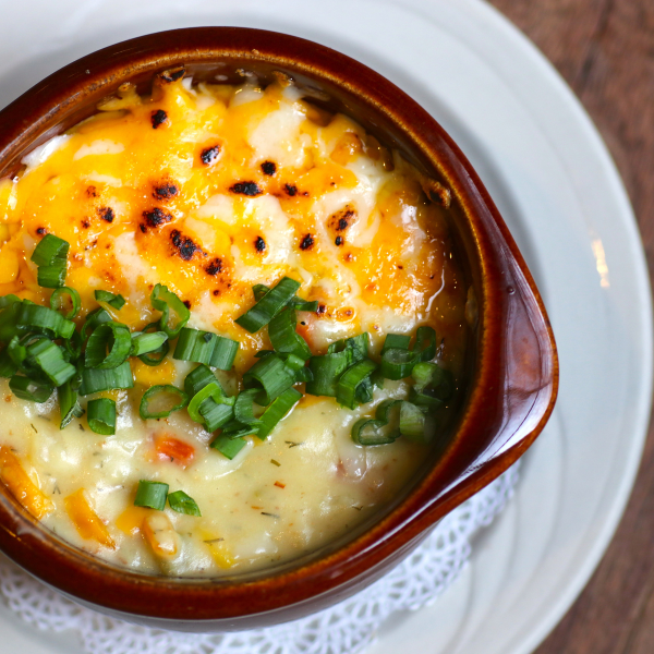 a bowl of food on a plate
