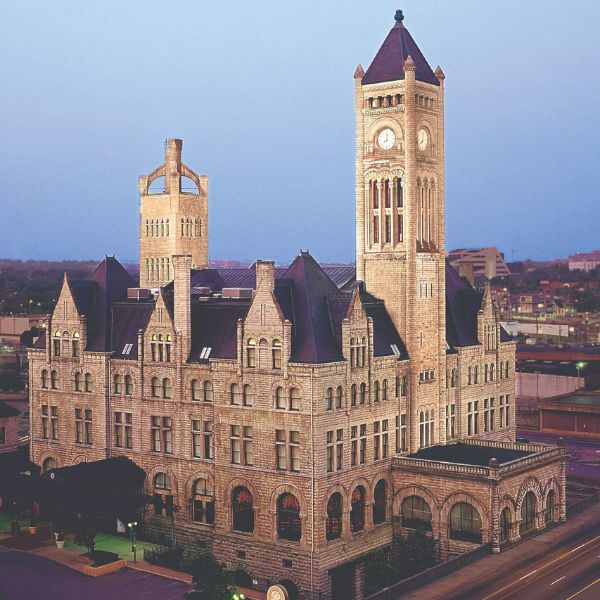 a large building with a clock tower