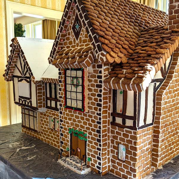 a gingerbread house on a table