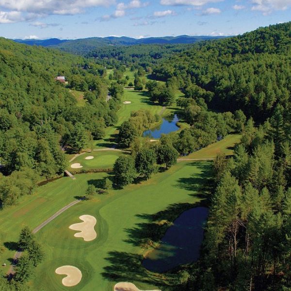 aerial view of a golf course