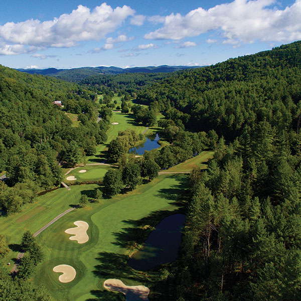 aerial view of a golf course