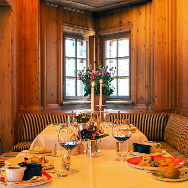 a table set for a dinner