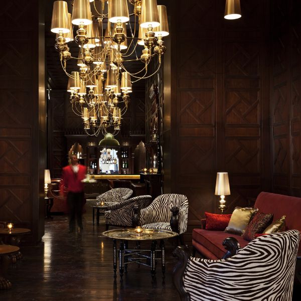 a chandelier in a room