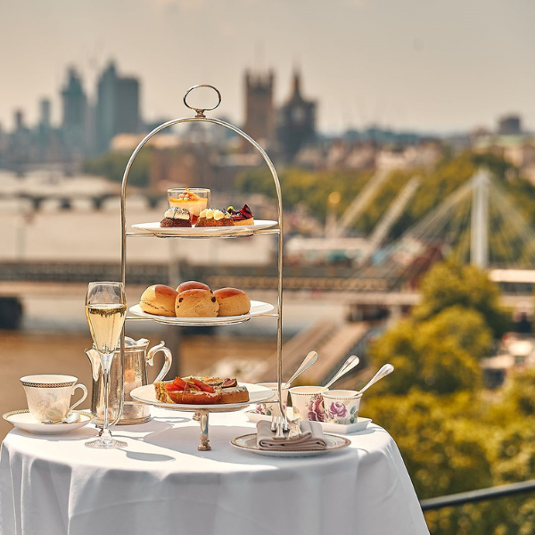 a table with food on it