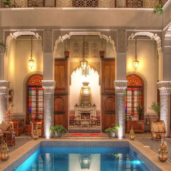a pool inside a house