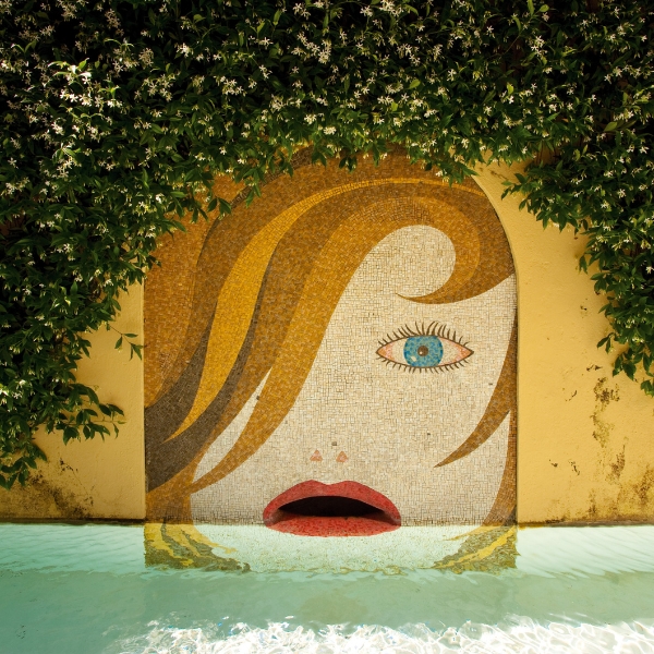 a mosaic art on a wall