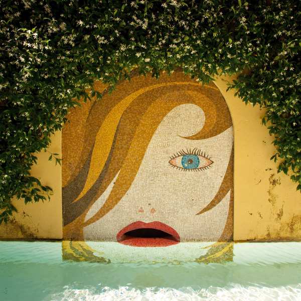 a mosaic art on a wall