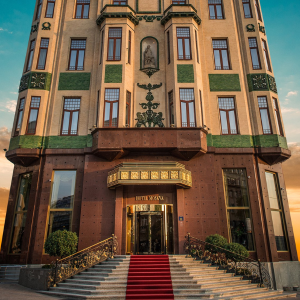 a building with stairs leading to the entrance